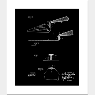 mason’s trowel Vintage Patent Hand Drawing Posters and Art